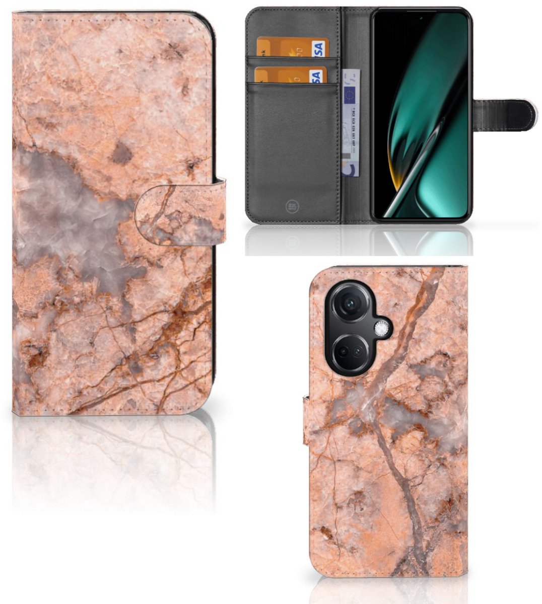 OnePlus Nord CE 3 Bookcase Marmer Oranje