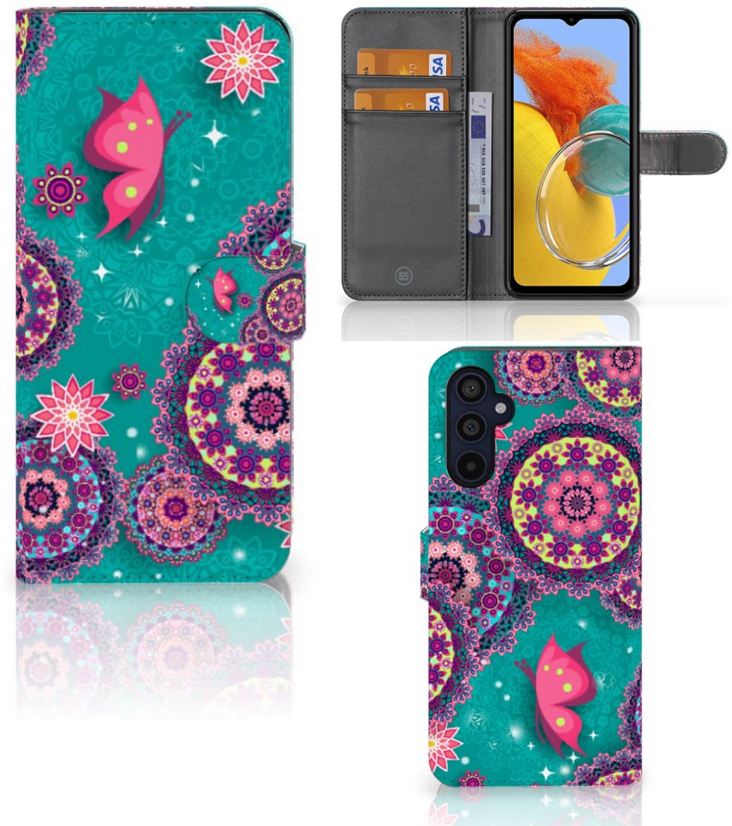 Samsung Galaxy M14 Hoesje Cirkels en Vlinders