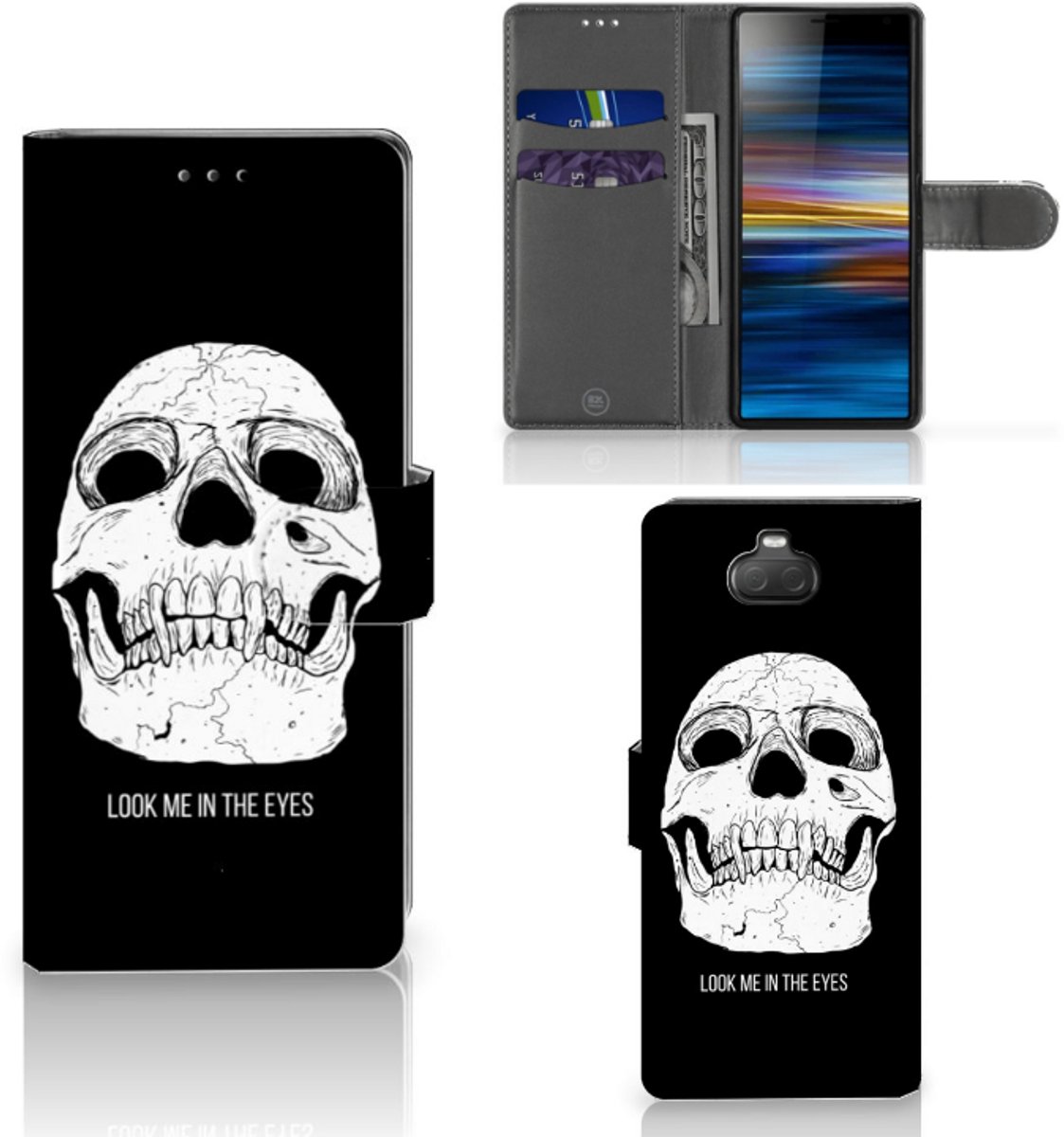 Telefoonhoesje met Naam Sony Xperia 10 Skull Eyes