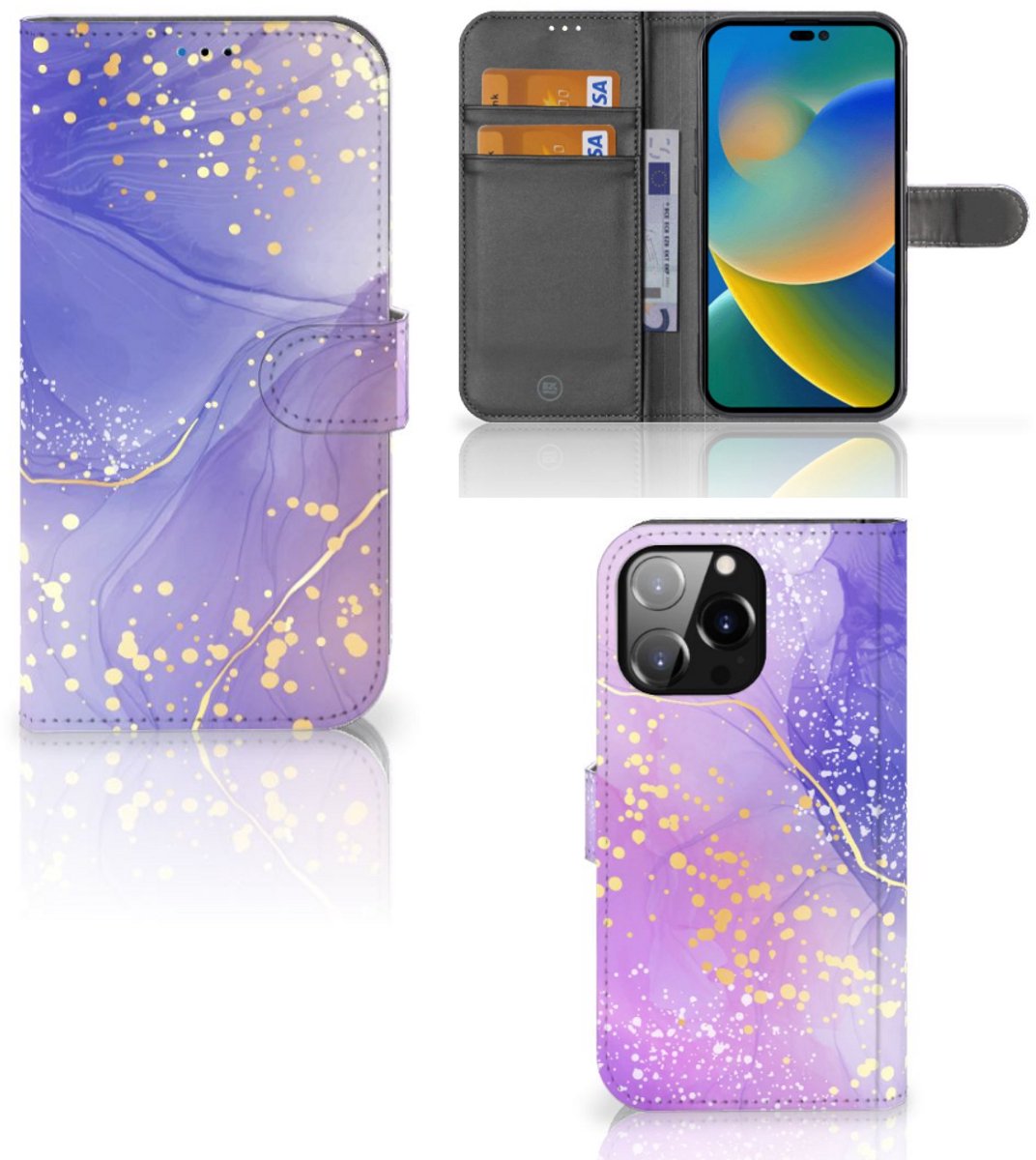 Hoesje voor iPhone 14 Pro Max Watercolor Paars