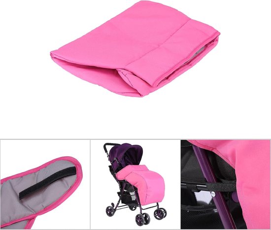 Kinderwagen Voetenzak Windscherm Hoes Slaapnest Universeel Warm Waterdicht (Roze) — afbeelding 2