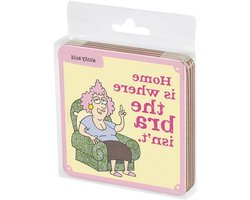 Tree-Free Greetings Set van 4 Cork-Backed Coasters, 9,5 x 9,5 cm (3,75 x 9,5 cm) tantezuur waar de beha, meerkleurig, 9,5 x 9,5 x 0,34 cm