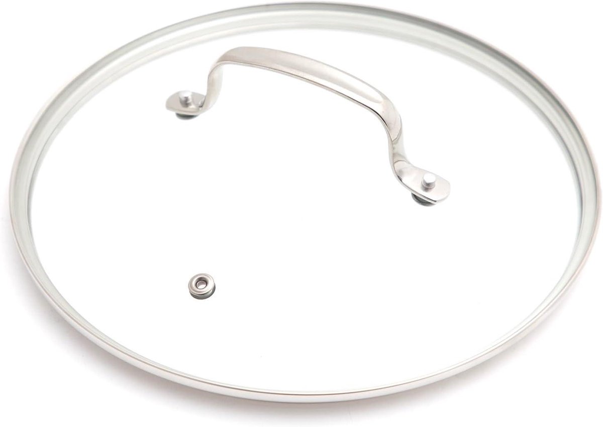 Nuwave 2QT Geventileerd gehard glazen deksel voor steelpan, ovenbestendig tot 350F, vaatwasmachinebestendig, breukbestendig, gemakkelijk schoon te maken, roestvrijstalen handvat en rand