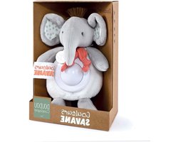 Nachtlampje Olifant - Sterrenprojector Baby - Babykamer Verlichten - Zachte Verlichting - 15 cm - Grijs