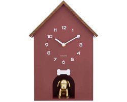 Karlsson Wandklok Dog House - Bordeaux - 11.5x26.5x36.5cm - Wandklok Modern
