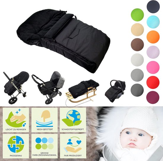 Wintervoetenzak - Voetenzak kinderwagen - Baby warm houden - Water- en vuilafstotend - 90 cm - Olijfgroen — afbeelding 2