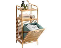 Wasmand Kast - Badkamerkast - Opbergmeubel - Wassorteerder - Kast met Wasmand - Natuurlijk