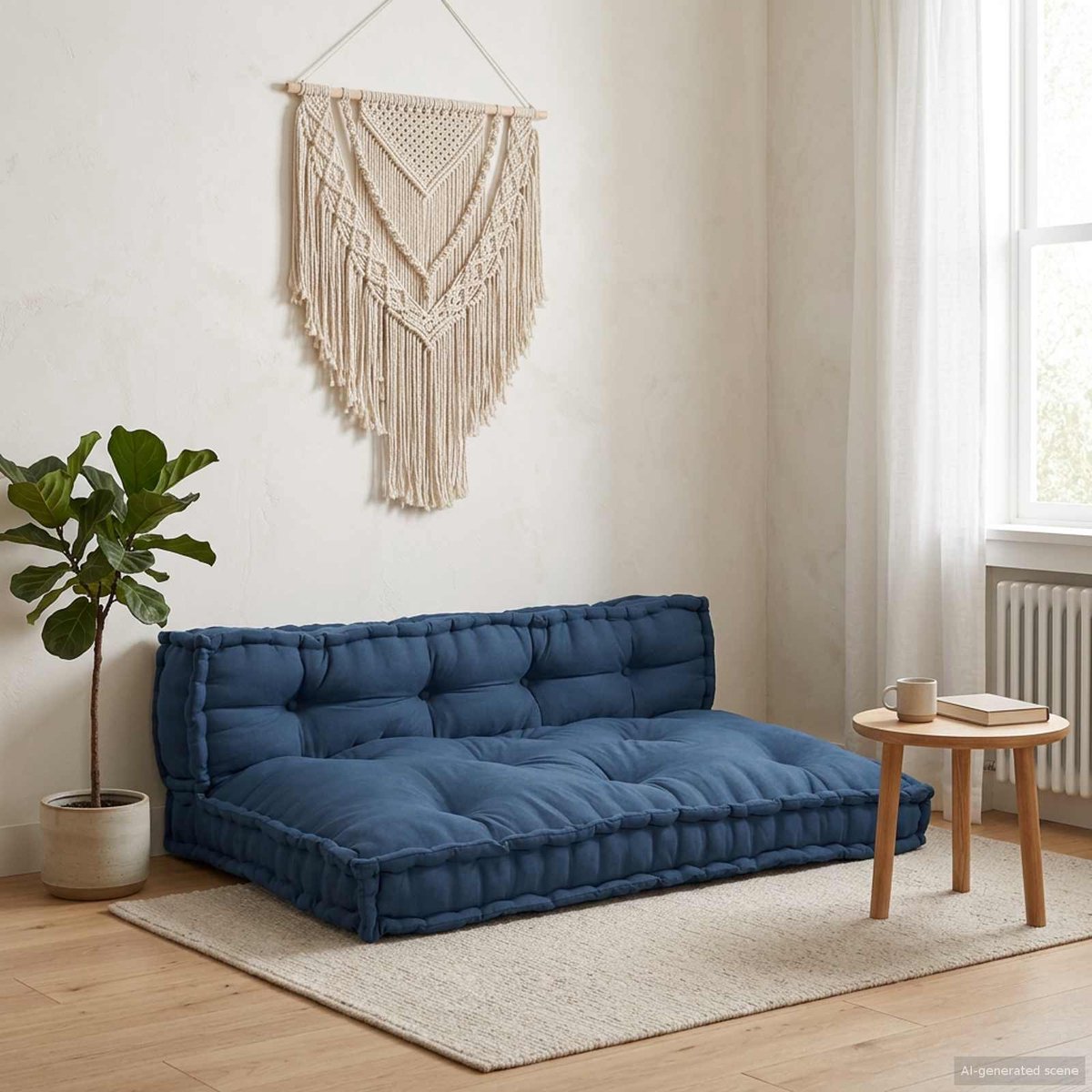 vidaXL Pallet - Sofa - Kussen - 2 - st - Stof - Indigo - 120 - x - 80 - x - 38 - cm