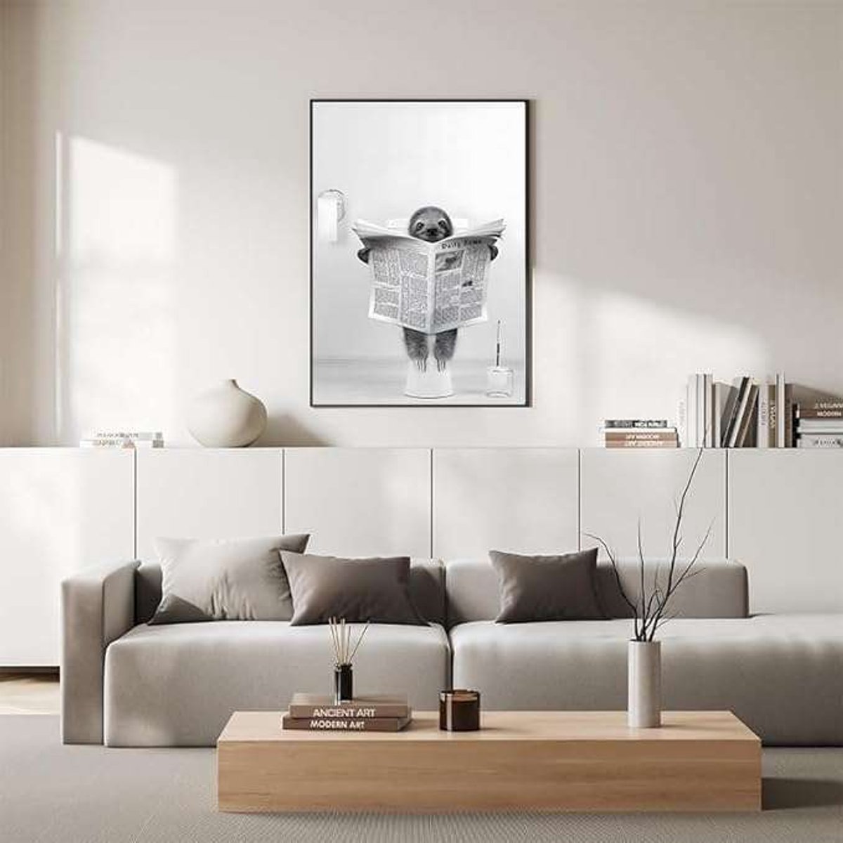 CE - Dierenposter - 60x90 cm - Sloth - Zonder lijst