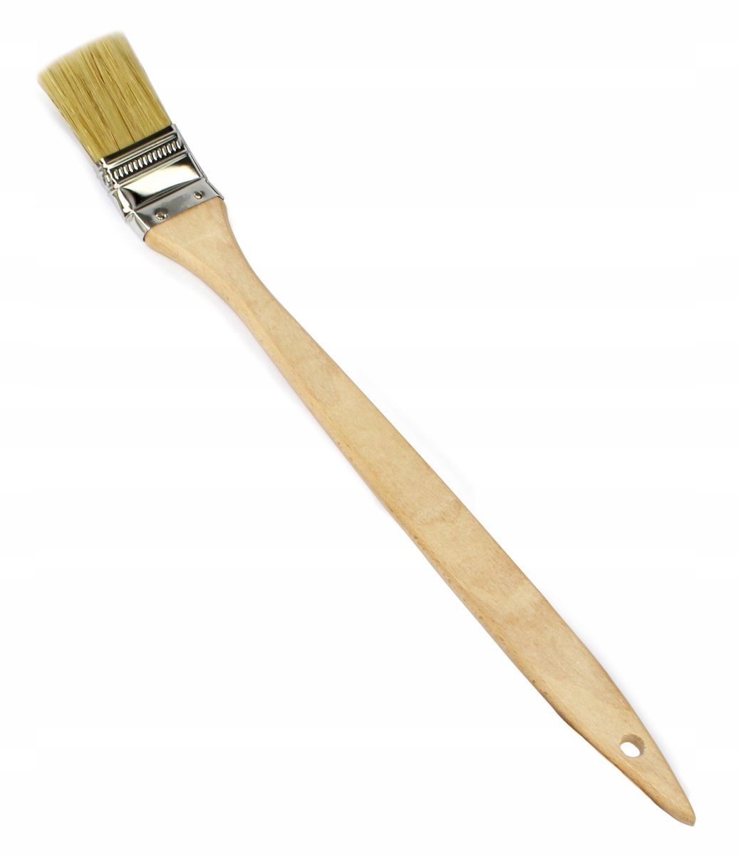 Instar - Hoekige Radiatorkwast - 36mm - Natuurlijke Borstelharen - Houten Handvat