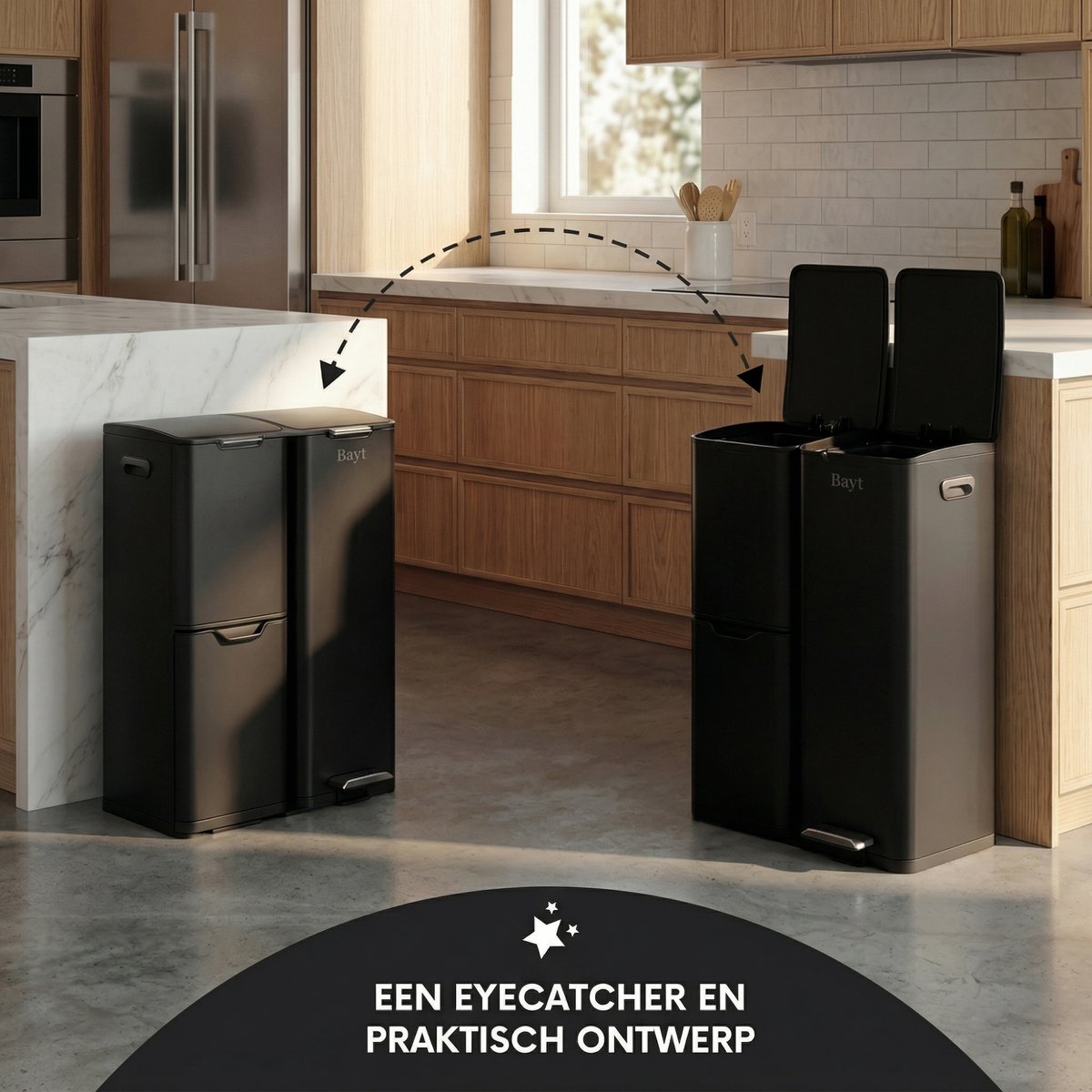 Bayt Prullenbak - Prullenbak 60 Liter - Vuilnisbak 60 Liter Pedaalemmer 60 Liter Prullenbak 3 Vakken Prullenbak Afvalscheiding 3x 20 Liter Rvs Zwart Bayt Prullenbak - Prullenbak 60 Liter - Vuilnisbak 60 Liter Pedaalemmer 60 Liter Prullenbak 3 Vakken Prullenbak Afvalscheiding 3x 20 Liter Rvs Zwart
