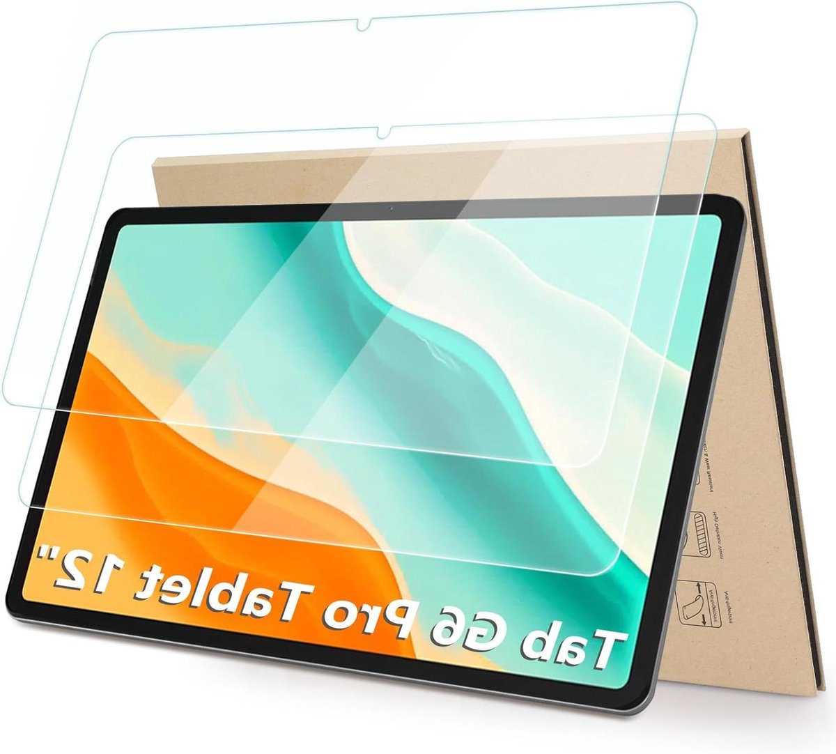 Tabletscherm beschermers - Gehard glas - Scherm beschermen - Set van 2 stuks - 12 inch - Transparant