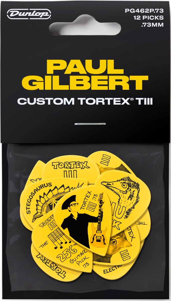 Dunlop PG462P Paul Gilbert Custom Tortex TIII .73 mm (set van 12 stuks)