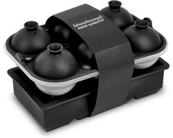 Samuelworld Premium ijsbakcombinatie, grote ijsbolmaker en gigantische ijsblokjesbakjes, 2 pakketten, voedselkwaliteit, gemakkelijk te gebruiken, morsvrije geïntegreerde trechters, whiskey Bourbon