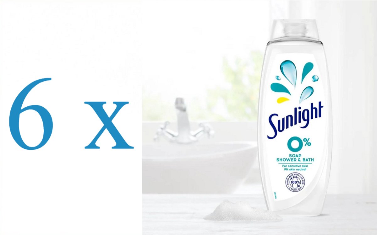 Sunlight 0% Soap Douchegel - 6 x 450 ml