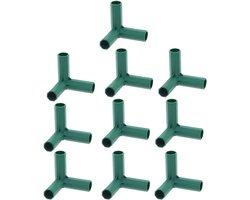 TopHomer 10 stuks kunststof broeikasframe-connector, 16 mm zware stabiele ondersteuning voor tuinkozijnen, fruitkooien, netframes, hekwerk (3-weg hoekverbinder)
