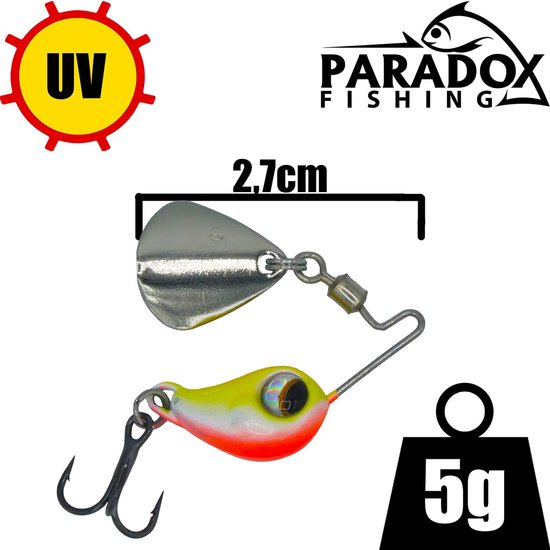 Jig Spinner, 5-delige set, 5 g, spin-jig voor baars, vissen, baars, aas, snoekbaars, snoekaas, loodkopspinner, spinner, spinner aas, optimaal baarsaas (5 g) — afbeelding 2