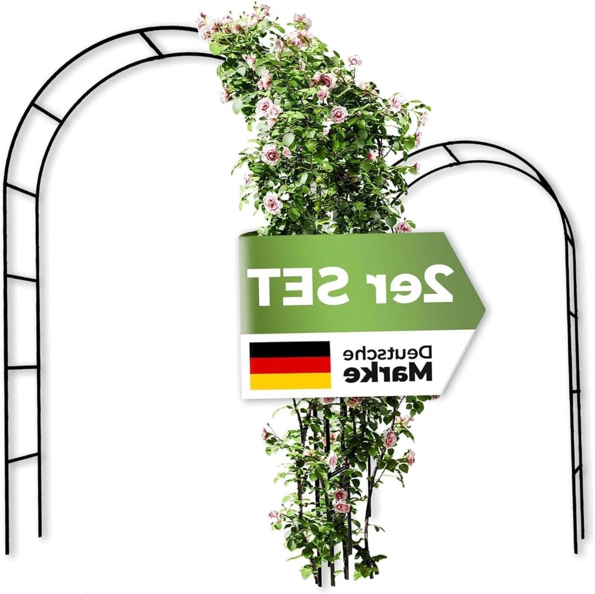 Rozenboog Metaal - Tuinboog Priëel - Planten Ondersteunen - Extra Stabiel Weerbestendig - 240 x 140 x 37 cm - Groen