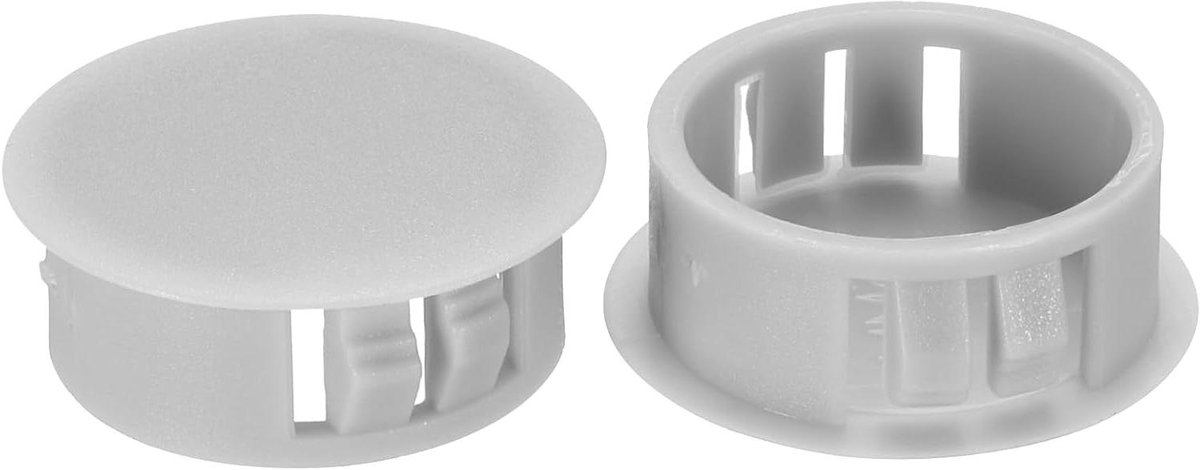 Gatpluggen Plastic - Gatdeksels Ronde Pluggen - Gaten Afwerken - Zelfklevend Klikontwerp - 25 mm - Grijs