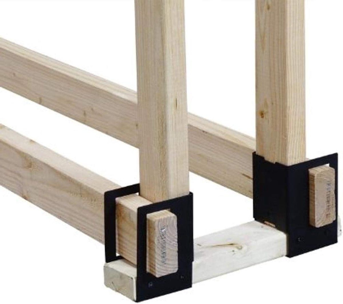 Log Rack Beugels - Haardhout Opslag - Haardhout Organiseren - Voorgeboorde Gaten - 39 x 386 x 583 inch - Zwart