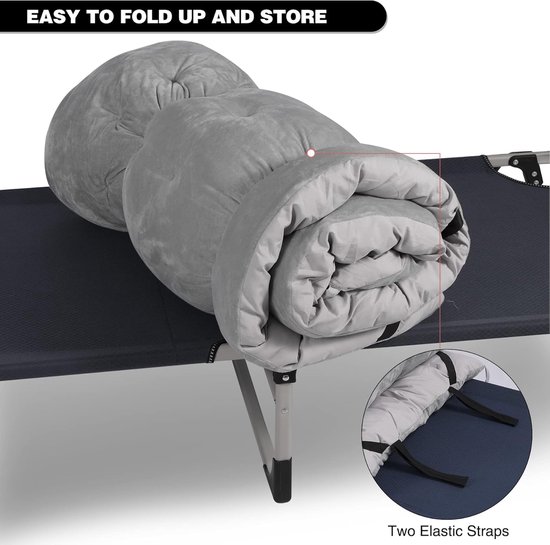 REDCAMP XL Matras voor Camping Bed, 190x75cm Zachte Comfortabele Katoen Dikke Slaapmatras Pad van REDCAMP — afbeelding 4