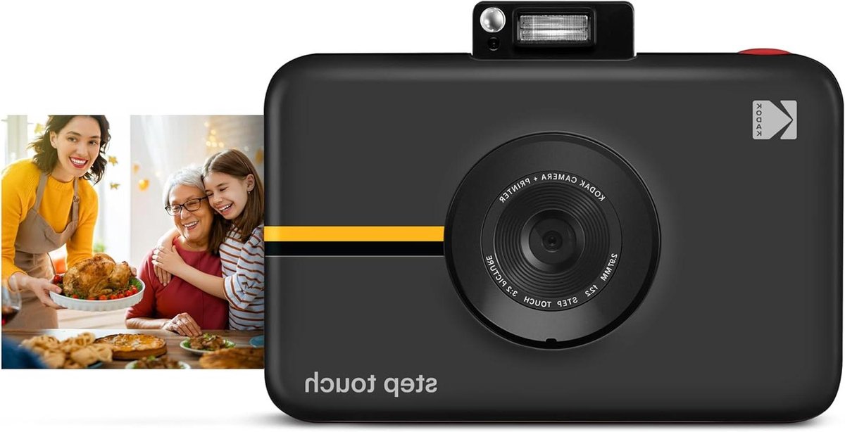 KODAK Stap Touch Instant Camera met 3,5 inch LCD-touchscreen (zwart) Bluetooth-printer met ZINK-technologie, 1080p HD-video, 10x Zoom & KODAK-app
