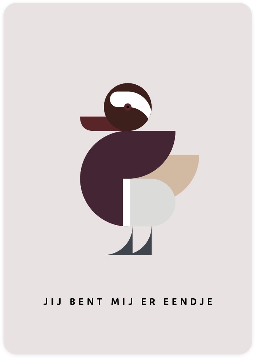 Jij bent mij er eendje - 4x leuke verjaardagskaarten om te versturen - kaartenset - kaart met Zomertaling - vier kaarten met vogels