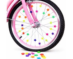 Fiets Spaakkralen Sterretjes – 36 Stuks – Kinderfiets Spaakkralen Sterren | Reflecterende Fietskralen & Spaak Versiering