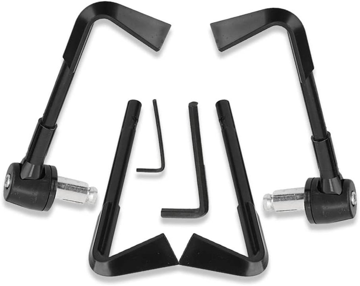 Motorfiets Handvat Beschermers - Stuurbeschermers Hendels - Remhendels Beschermen - Universele CNC Montage - 22 mm - Zwart