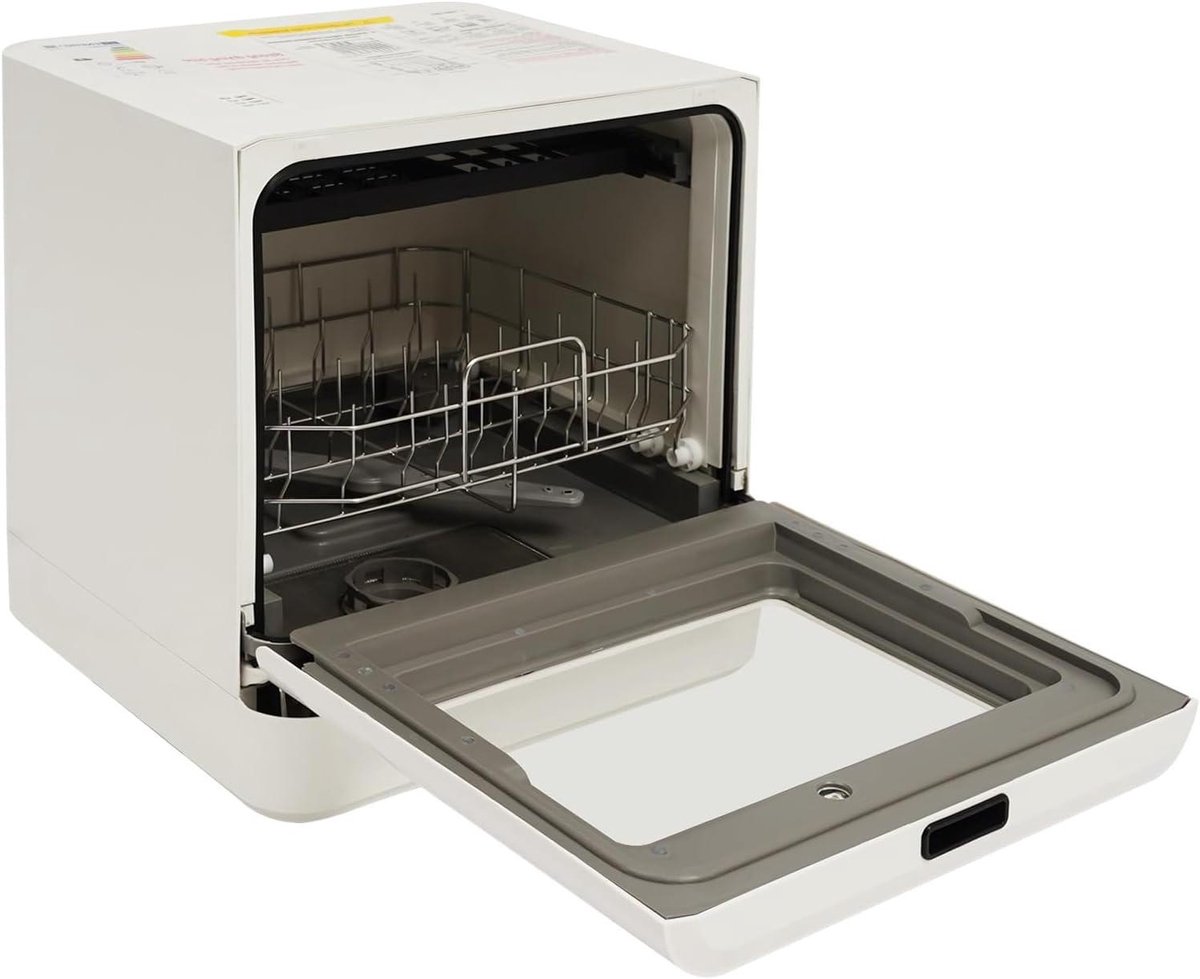 Mini Vaatwasser Tafelmodel Vaatwasser Snel Servies Reinigen UV Fruitreiniging 6-8 Besteksets Wit