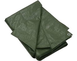 Dekzeil - Waterdicht afdekzeil - 3x3 m - Groen HDPE - Heavy duty bouwzeil 180 g/m² met aluminium zeilogen voor Tuinmeubelen, Brandhout en Camping