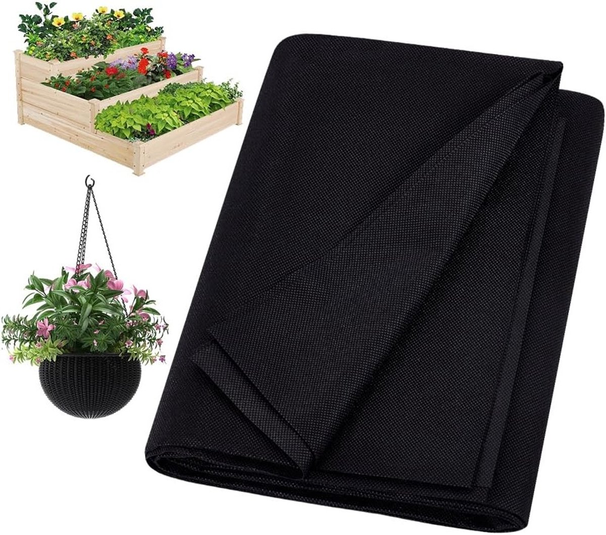 162x210cm Planter Liner voor verhoogde bloembedden, niet-geweven materiaal voor binnen en buiten, ideaal voor hangende bloembakken