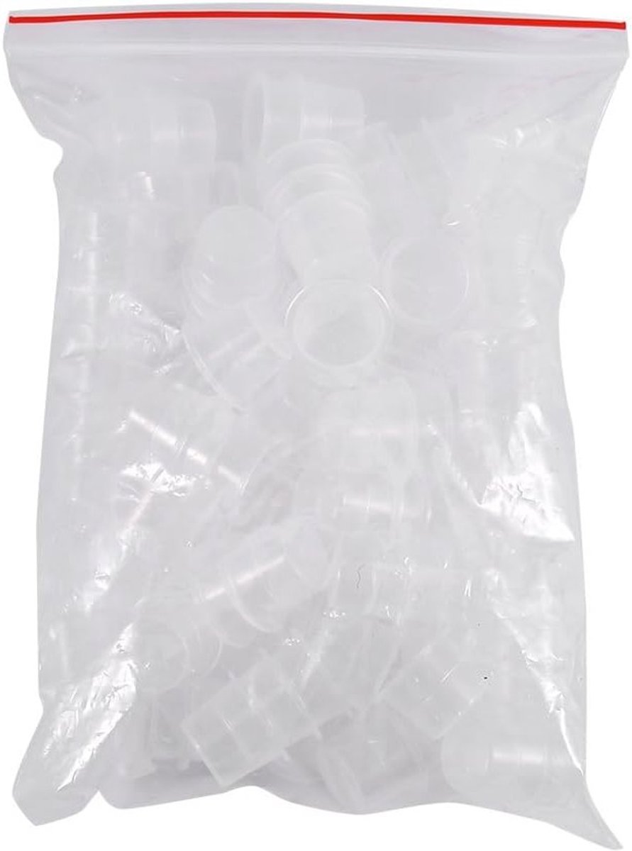 Set van 100 Medium Plastic Tattoo Inkt Caps voor Microblading Pigment - Accessoire Houder (0.7" x 0.4")