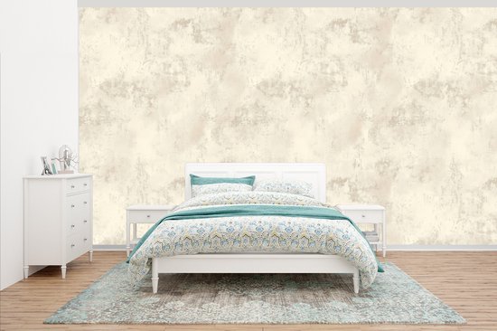 Behang - Fotobehang Patroon - Organisch - Beige - Breedte 430 cm x hoogte 240 cm