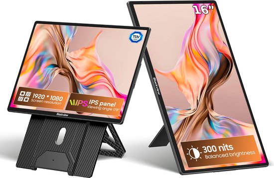 16″ Full HD draagbare monitor Table 9 – 1920×1200 IPS scherm, USB-C, HDMI, 360° draaibaar, oogvriendelijk