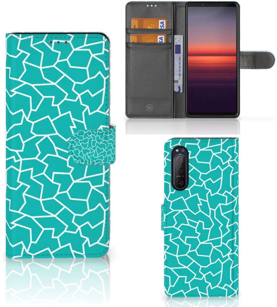 Sony Xperia 5II Hoesje Cracks Blue