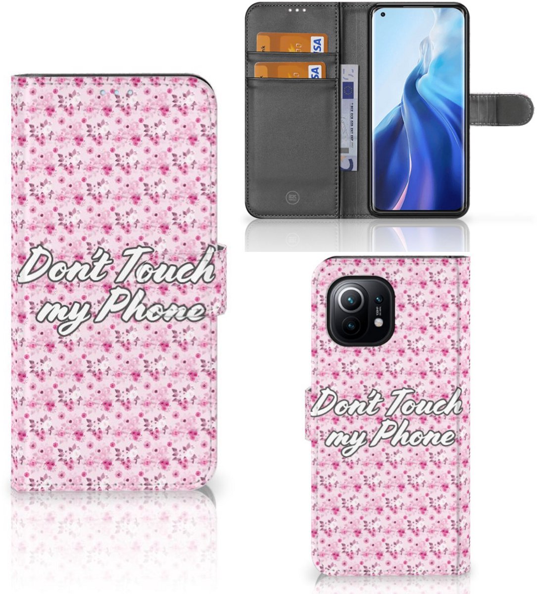 Xiaomi Mi 11 Portemonnee Hoesje Flowers Pink DTMP