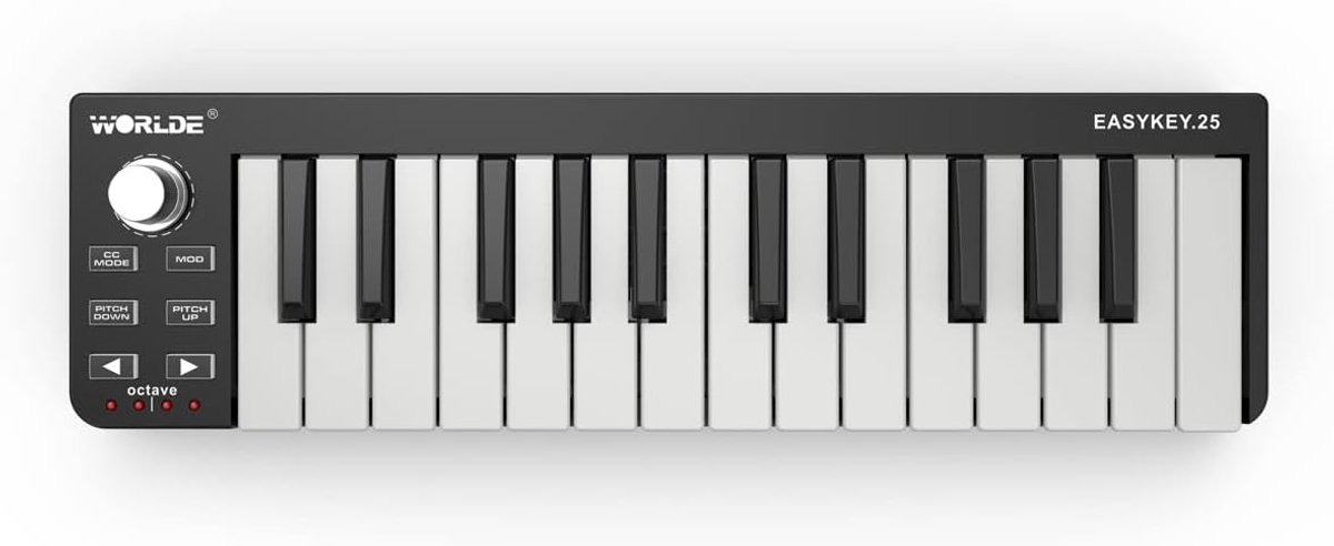 Midi Keyboard - Controller Toetsen - Muziek Maken - Aanslaggevoelige Toetsen - 25 Toetsen