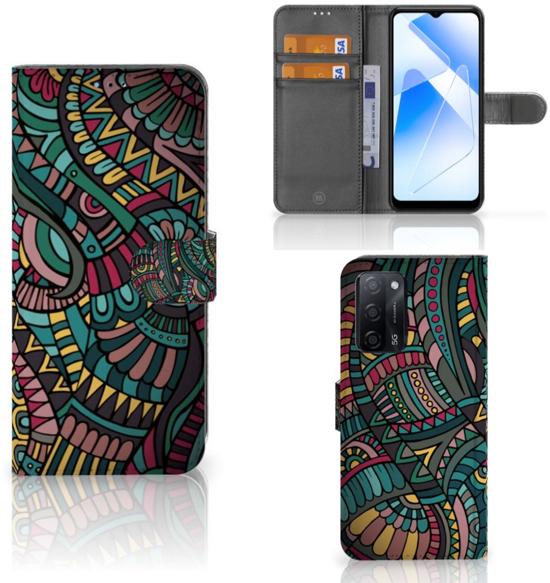OPPO A16/A16s/A54s Telefoon Hoesje Aztec