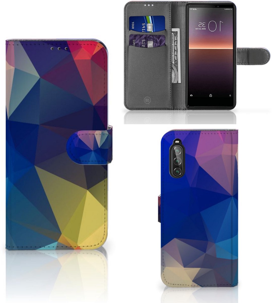 Boekhoesje voor Sony Xperia 10 II Book Case Polygon Dark