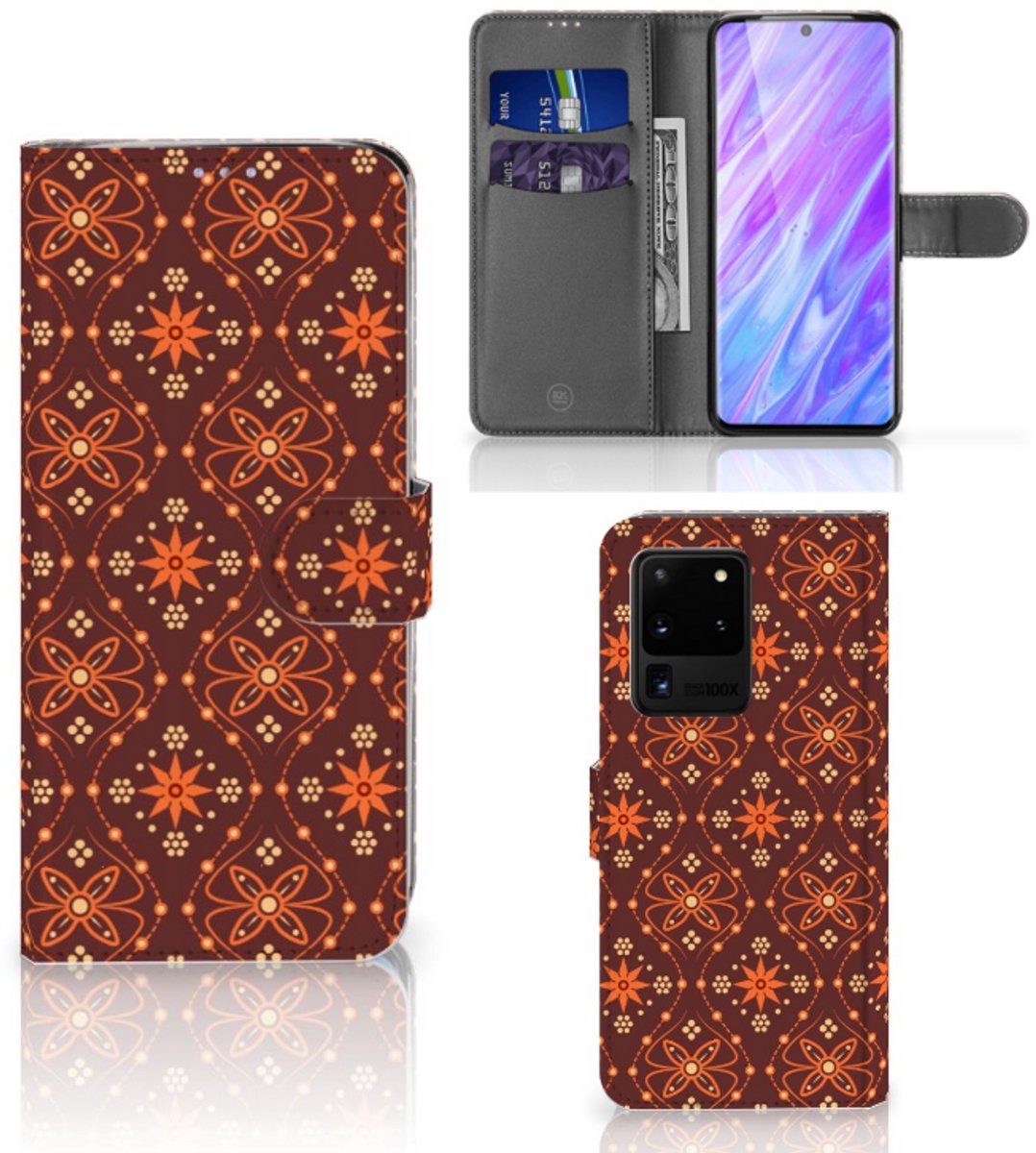 Samsung Galaxy S20 Ultra Telefoon Hoesje Batik Brown