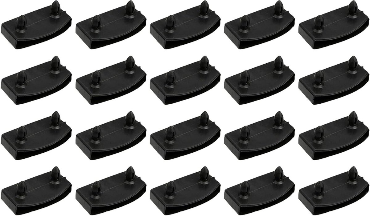 Set van 20 Slatted Base Holders voor eenpersoons en tweepersoonsbedden, 53 mm, Zwart, Stevig en Duurzaam