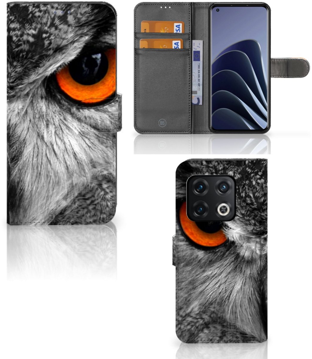 Boekhoesje voor OnePlus 10 Pro Telefoonhoesje met Pasjes Uil