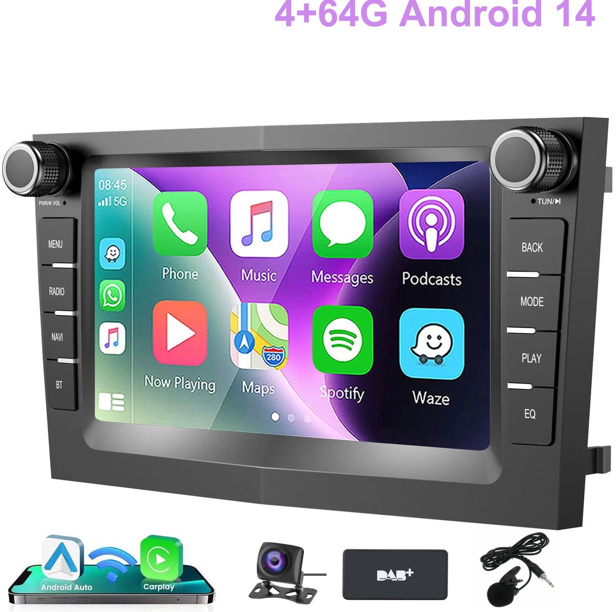 ESSGOO 4 + 64 GB CarPlay voor Opel Astra Corsa Zafira - Draadloos Apple Carplay en Android Auto - Android 14 - Radio met navigatie - 7 inch HD touchscreen - WIFI Bluetooth RDS MP5 - AHD Achteruitrijcamera - DAB+ - Microfoon