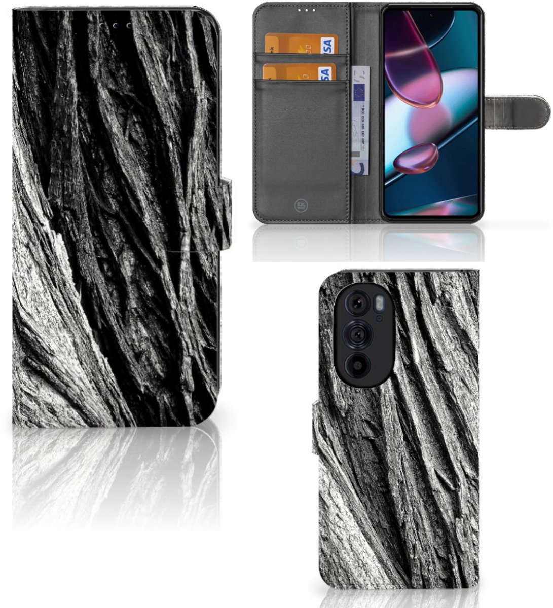 Book Style Case Motorola Edge 30 Pro Boomschors Grijs