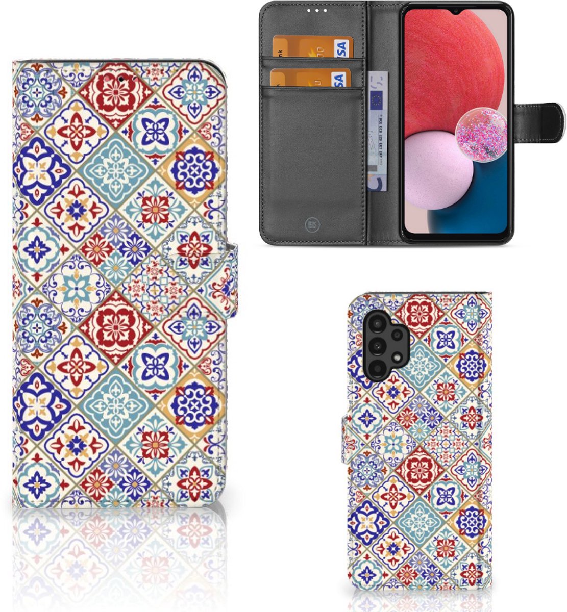 Boekhoesje voor Samsung Galaxy A13 (4G) Bookcase Tiles Color