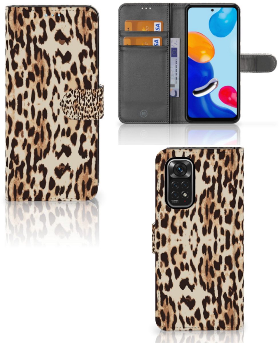 Xiaomi Redmi Note 11/11S Telefoonhoesje met Pasjes Leopard
