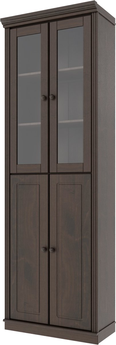 Notio Living Anita- Boekenkast 2 Glass2 Wooddoors HL Havana-lak