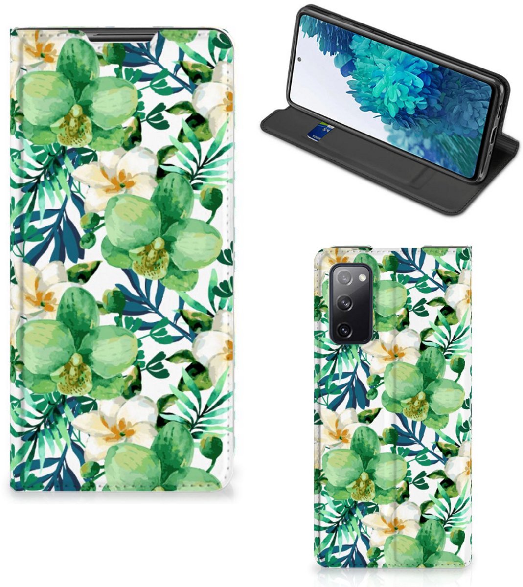 Samsung Galaxy S20 FE Smart Cover Orchidee Groen