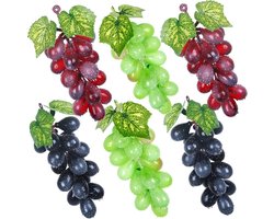 Kunstdruiven Decoratie - Nepfruit - Huiskeuken Decoreren - Natuurgetrouw Uiterlijk - 6 Trossen 18 Capsules - Groen